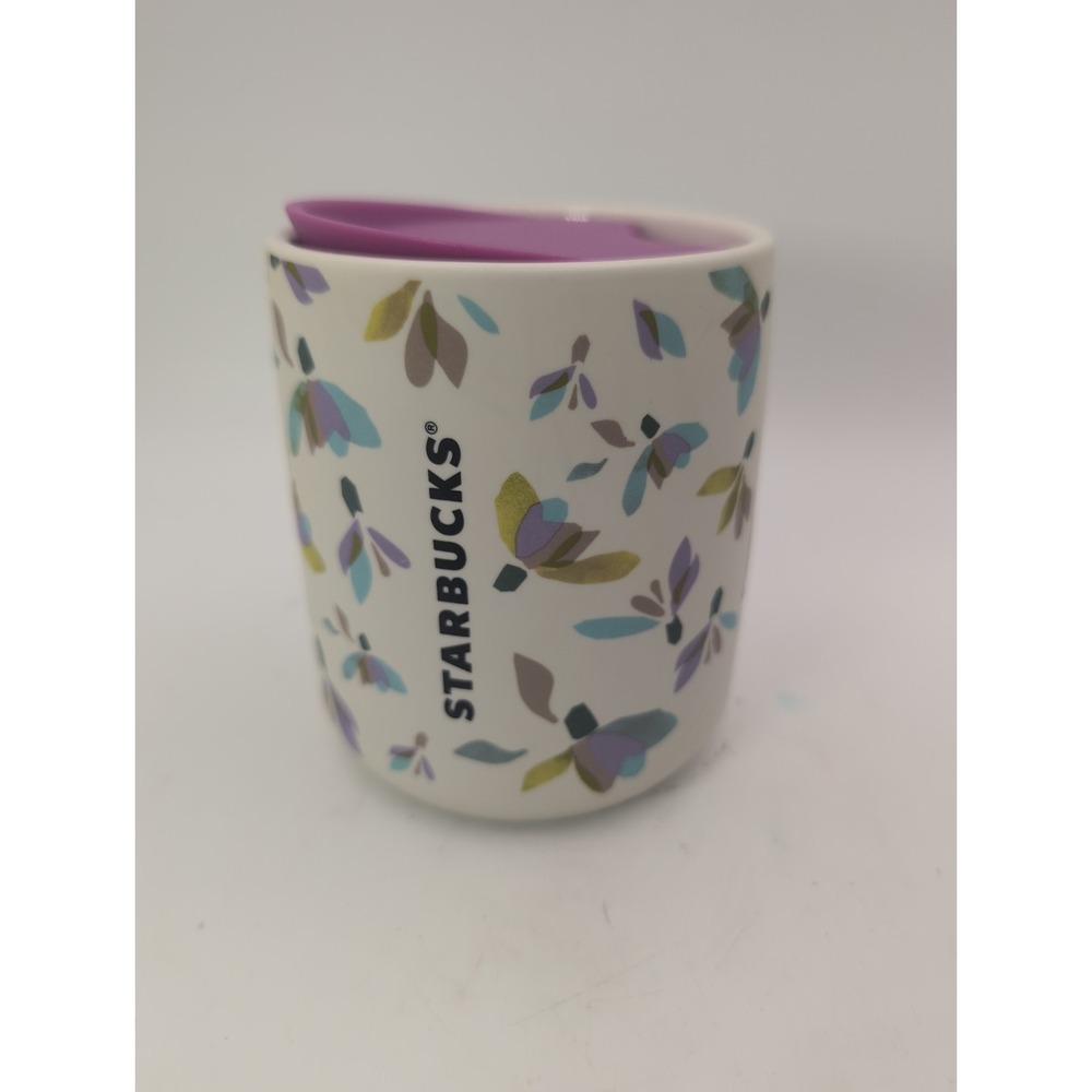 Starbucks 2023 Snowdrop Ceramic Travel Coffee Cup Mug 8 oz Winter Floral